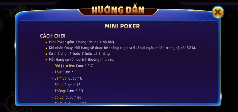 Table Game Mini Poker Tại VaoBet Trải Nghiệm Đỉnh Cao Sòng Bài Chuyên Nghiệp