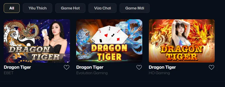 Dragon Tiger Tại VaoBet Cuộc Chiến Đấu Trí Đỉnh Cao Giữa Rồng Và Hổ
