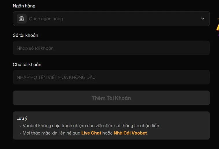 Rút Tiền Về Tài Khoản Ngân Hàng Cá Nhân Từ VaoBet Nhanh Chóng An Toàn Cho Mọi Cược Thủ